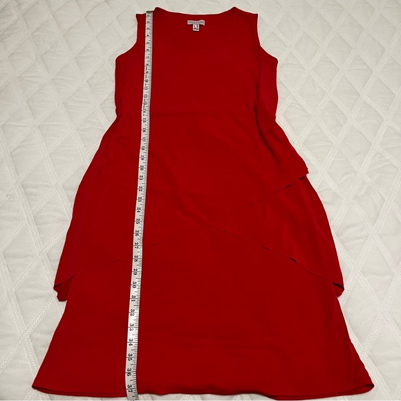 Susan Graver Regular Liquid Knit Sleeveless Tiered Asymmetrical Hem Dress - Picture 13 of 17